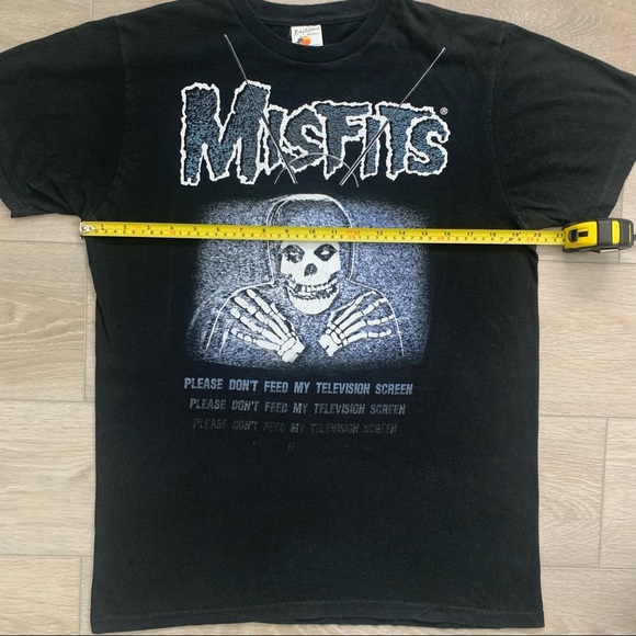 VINTAGE MISFITS Band T shirt 90s BLACK SKULLS USA 100% authentic. - Picture 7 of 8